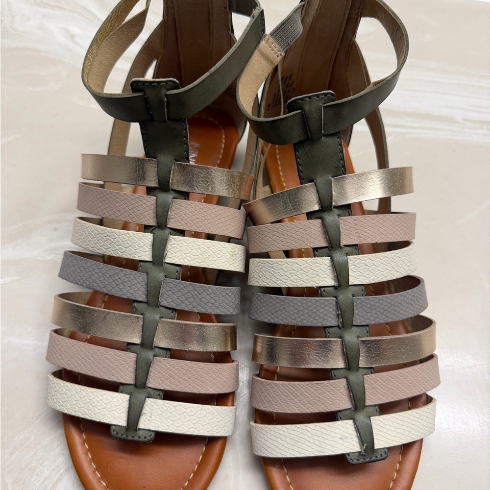 Nine West Multicolor Neutral Gladiator Sandals **#